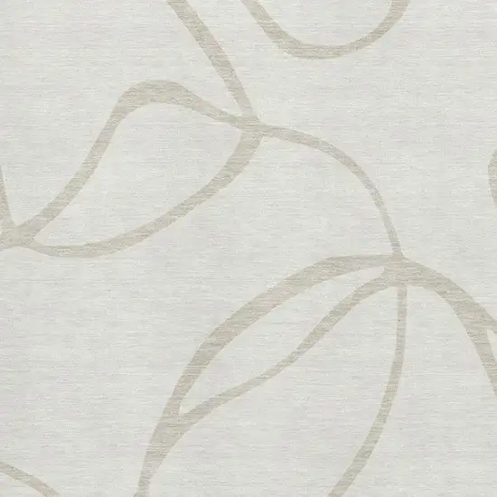 Ivory And Beige Abstract Washable Area Rug With UV Protection Photo 3