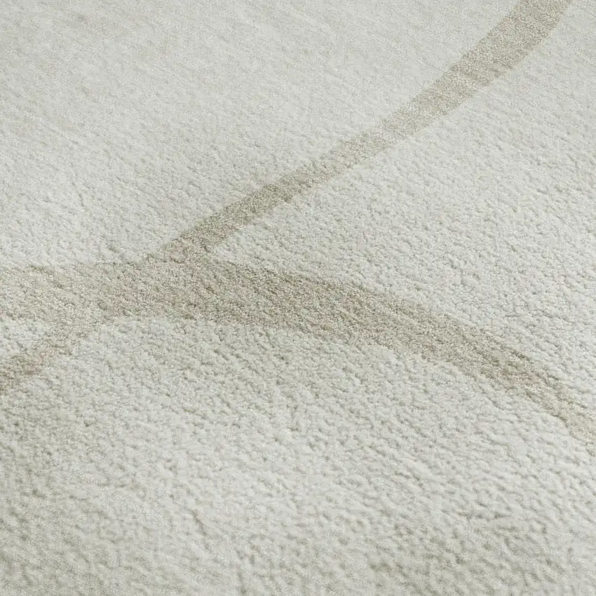 Ivory And Beige Abstract Washable Area Rug With UV Protection Photo 2