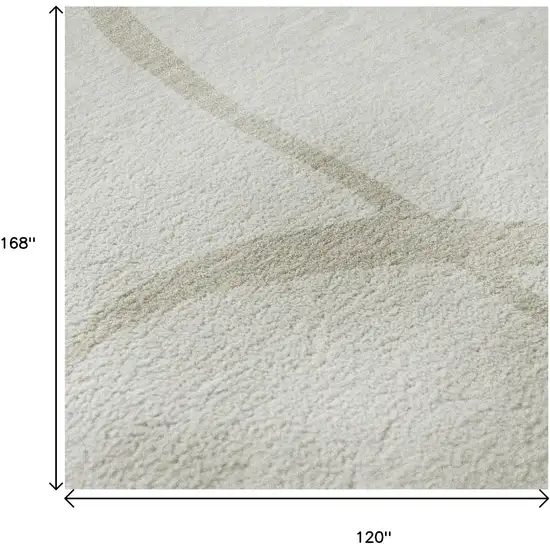 Ivory And Beige Abstract Washable Area Rug With UV Protection Photo 9