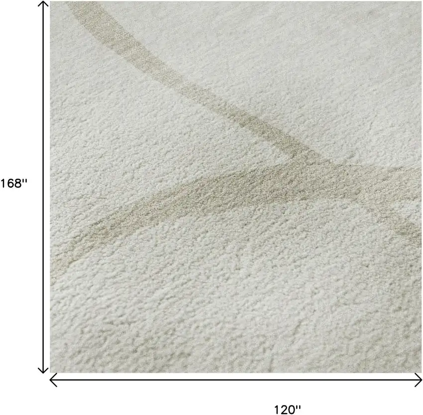 Ivory And Beige Abstract Washable Area Rug With UV Protection Photo 9