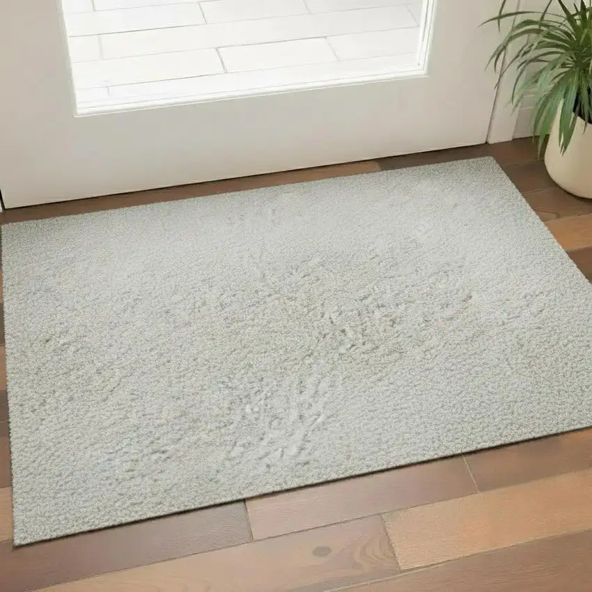 Ivory And Beige Abstract Washable Area Rug With UV Protection Photo 2