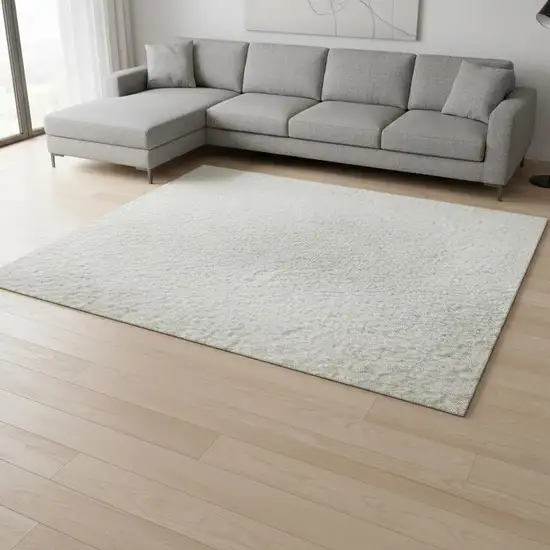 Ivory And Beige Abstract Washable Area Rug With UV Protection Photo 2