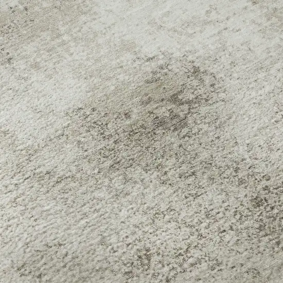 Ivory And Beige Abstract Washable Area Rug With UV Protection Photo 7