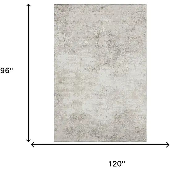 Ivory And Beige Abstract Washable Area Rug With UV Protection Photo 5