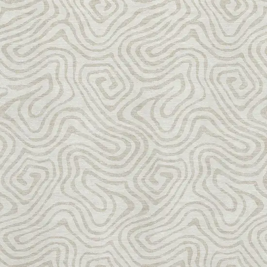 Ivory And Beige Abstract Washable Area Rug With UV Protection Photo 2