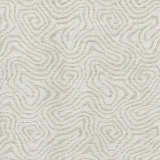 Ivory And Beige Abstract Washable Area Rug With UV Protection Photo 2