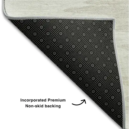 Ivory And Beige Abstract Washable Area Rug With UV Protection Photo 6