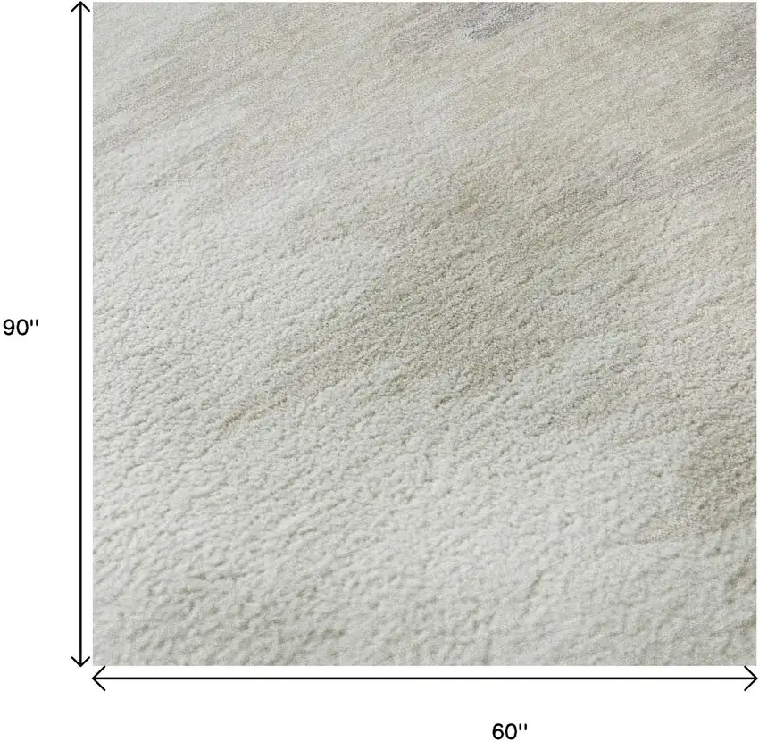 Ivory And Beige Abstract Washable Area Rug With UV Protection Photo 9