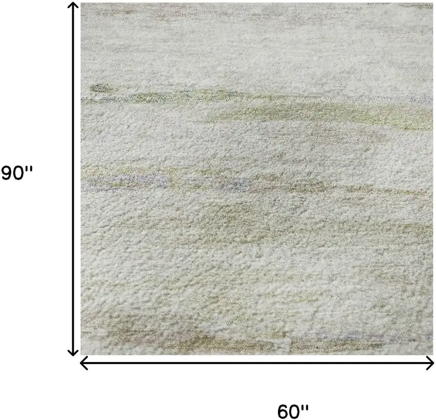 Ivory And Beige Abstract Washable Area Rug With UV Protection Photo 9