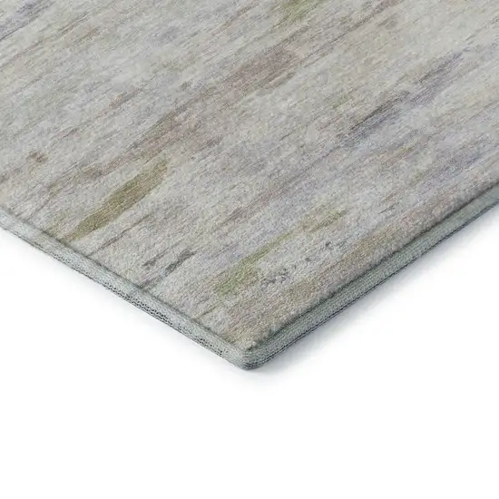 Ivory And Beige Abstract Washable Area Rug With UV Protection Photo 9