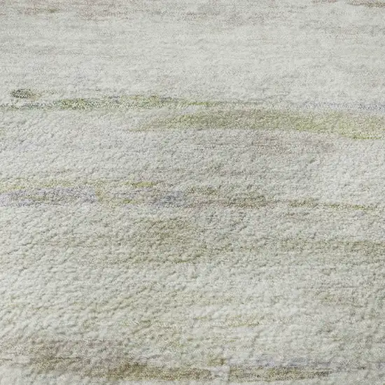 Ivory And Beige Abstract Washable Area Rug With UV Protection Photo 3