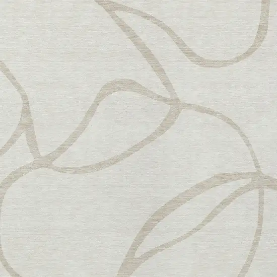 Ivory And Beige Abstract Washable Indoor Outdoor Area Rug Photo 5