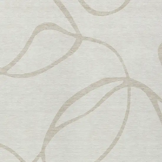 Ivory And Beige Abstract Washable Indoor Outdoor Area Rug Photo 5