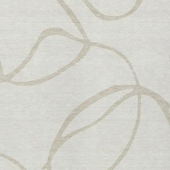 Ivory And Beige Abstract Washable Indoor Outdoor Area Rug Photo 5