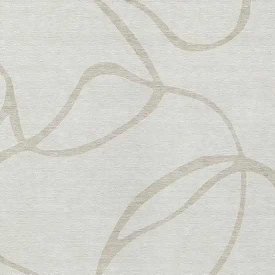 Ivory And Beige Abstract Washable Indoor Outdoor Area Rug Photo 6