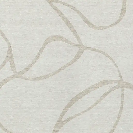 Ivory And Beige Abstract Washable Indoor Outdoor Area Rug Photo 9