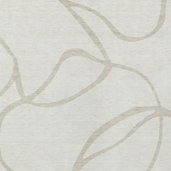 Ivory And Beige Abstract Washable Indoor Outdoor Area Rug Photo 8
