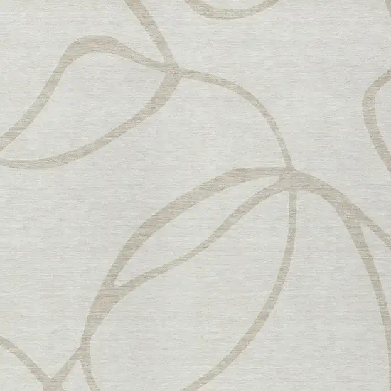 Ivory And Beige Abstract Washable Indoor Outdoor Area Rug Photo 7