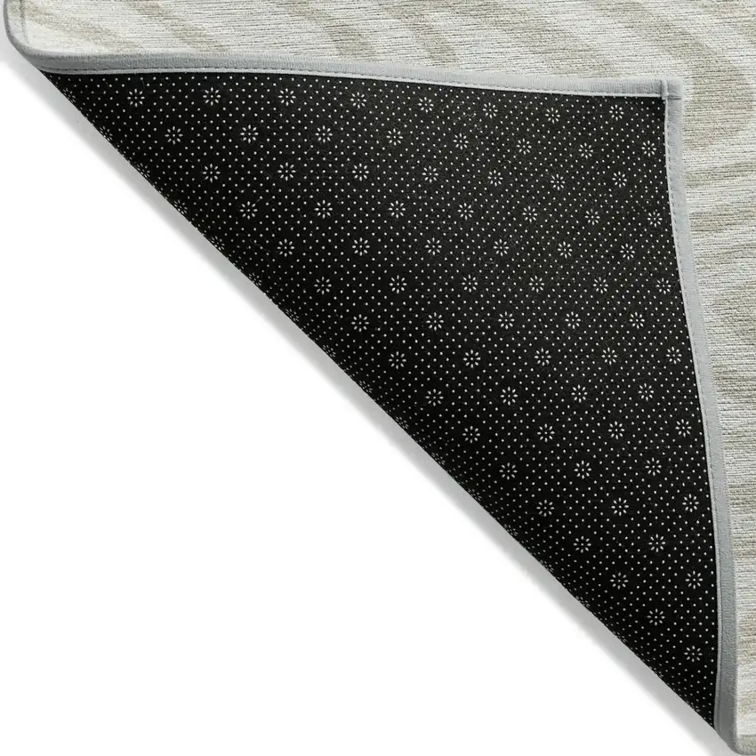 Ivory And Beige Abstract Washable Indoor Outdoor Area Rug Photo 4