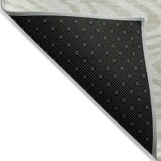 Ivory And Beige Abstract Washable Indoor Outdoor Area Rug Photo 4