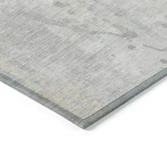 Ivory And Beige Abstract Washable Indoor Outdoor Area Rug Photo 9