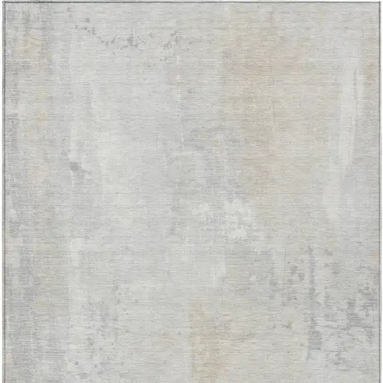 Ivory And Beige Abstract Washable Indoor Outdoor Area Rug Photo 9
