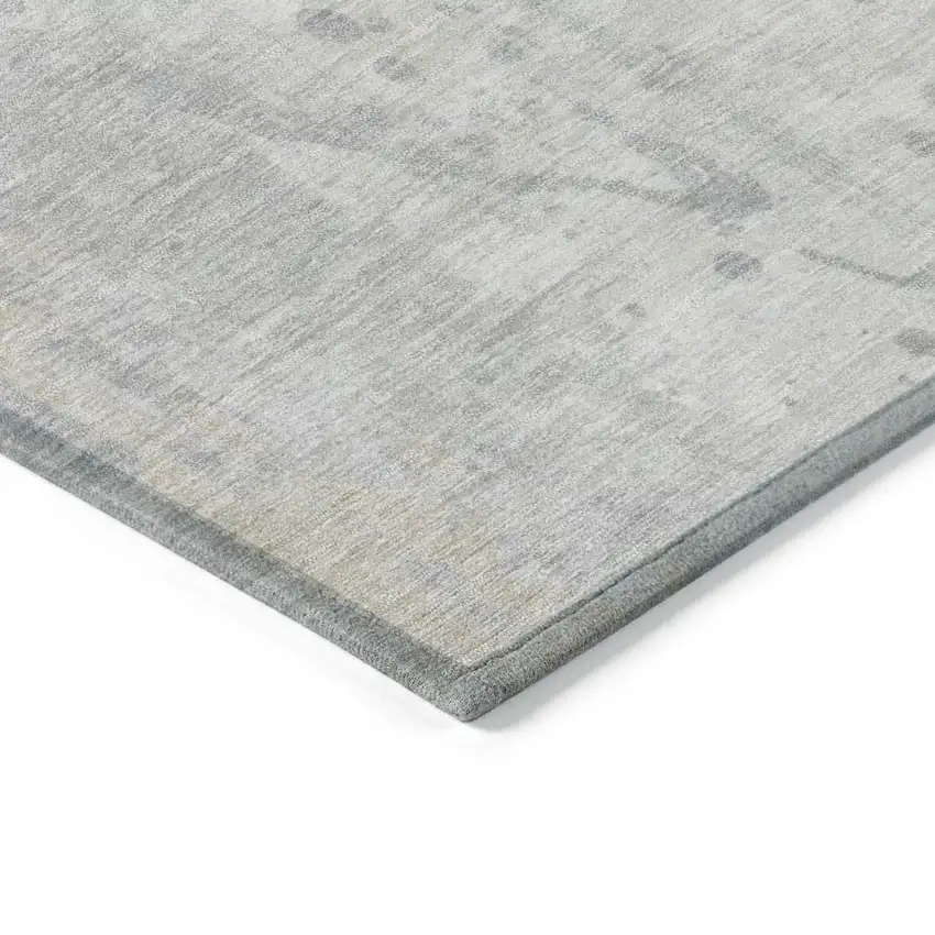 Ivory And Beige Abstract Washable Indoor Outdoor Area Rug Photo 9