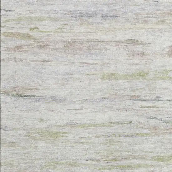 Ivory And Beige Abstract Washable Indoor Outdoor Area Rug Photo 3