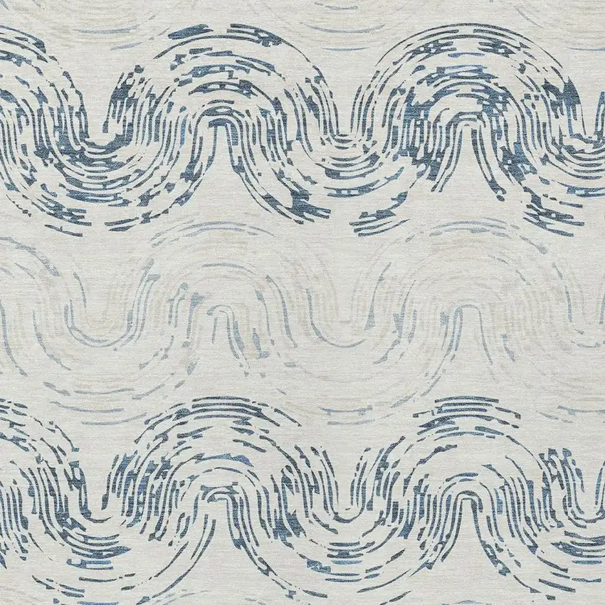 Ivory And Beige Abstract Washable Indoor Outdoor Area Rug Photo 2