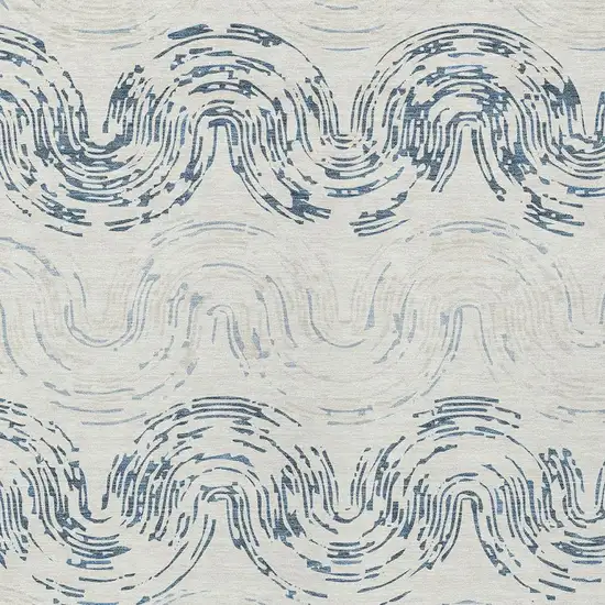 Ivory And Beige Abstract Washable Indoor Outdoor Area Rug Photo 2