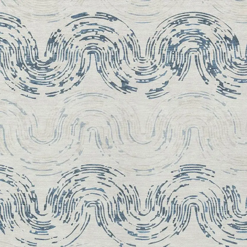 Ivory And Beige Abstract Washable Indoor Outdoor Area Rug Photo 2