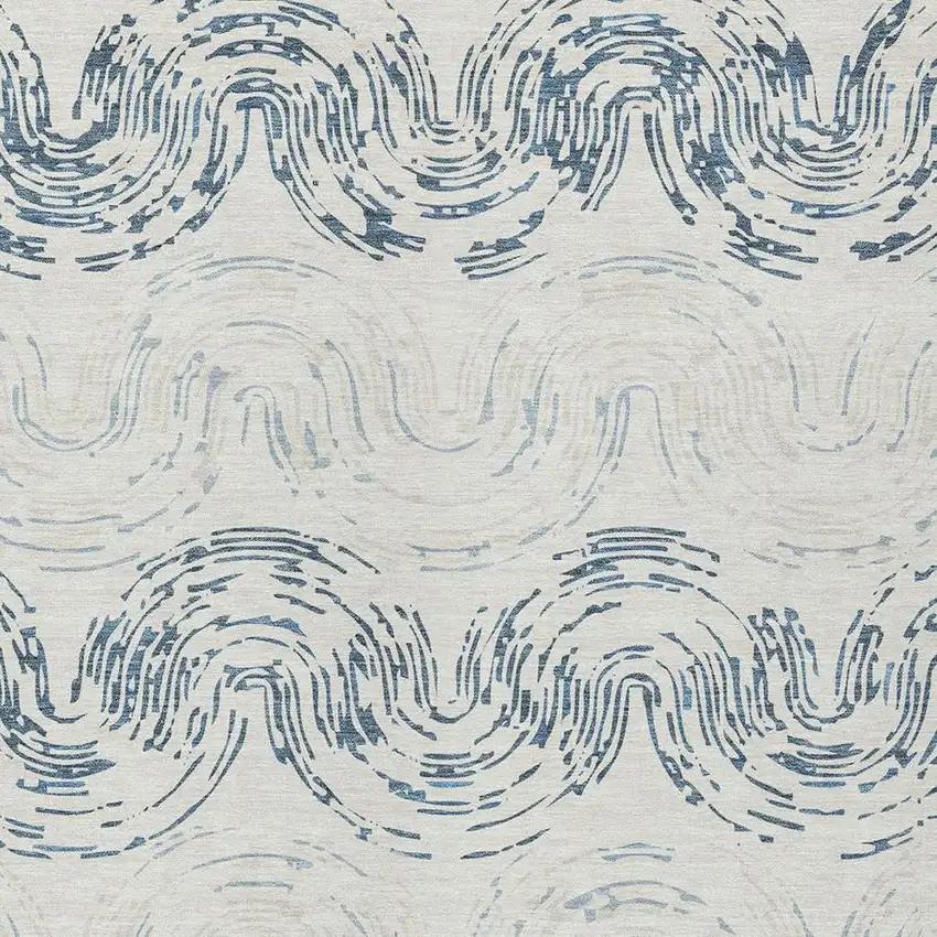 Ivory And Beige Abstract Washable Indoor Outdoor Area Rug Photo 2