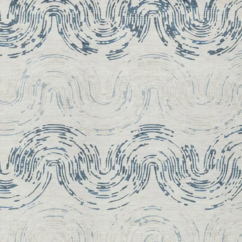 Ivory And Beige Abstract Washable Indoor Outdoor Area Rug Photo 2