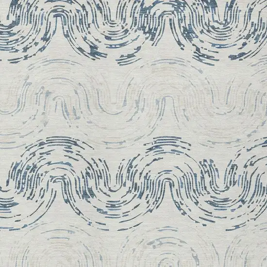 Ivory And Beige Abstract Washable Indoor Outdoor Area Rug Photo 2