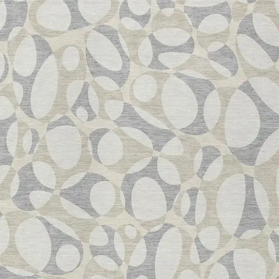 Ivory And Beige Abstract Washable Indoor Outdoor Area Rug Photo 2