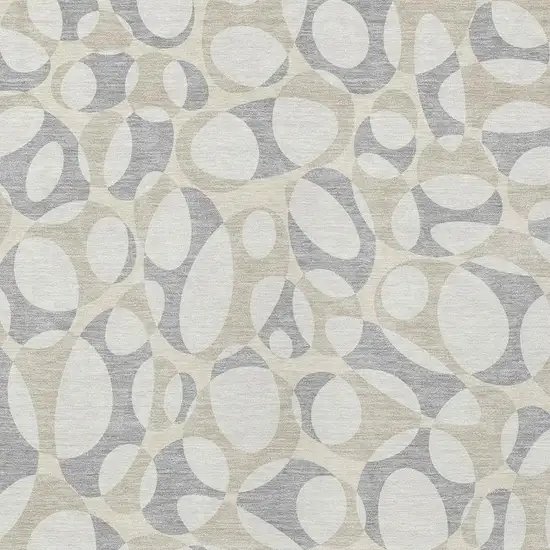Ivory And Beige Abstract Washable Indoor Outdoor Area Rug Photo 2