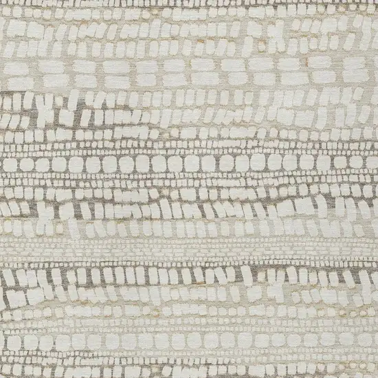 Ivory And Beige Abstract Washable Indoor Outdoor Area Rug Photo 2