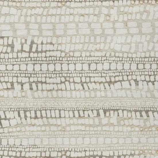 Ivory And Beige Abstract Washable Indoor Outdoor Area Rug Photo 2
