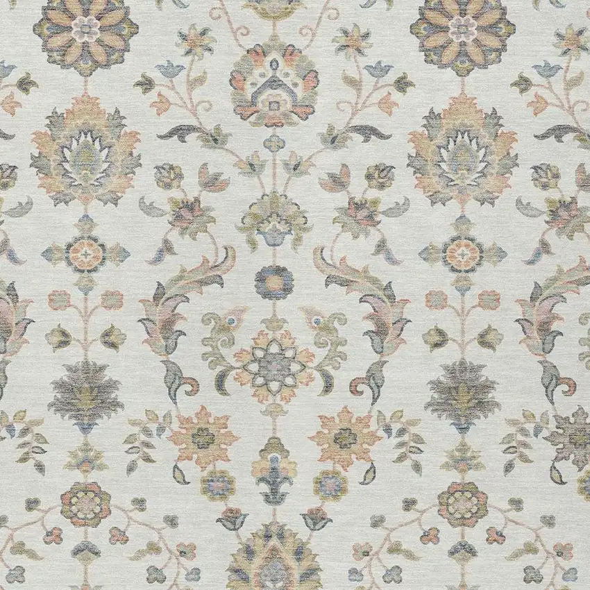 Ivory And Beige Abstract Washable Indoor Outdoor Area Rug Photo 2