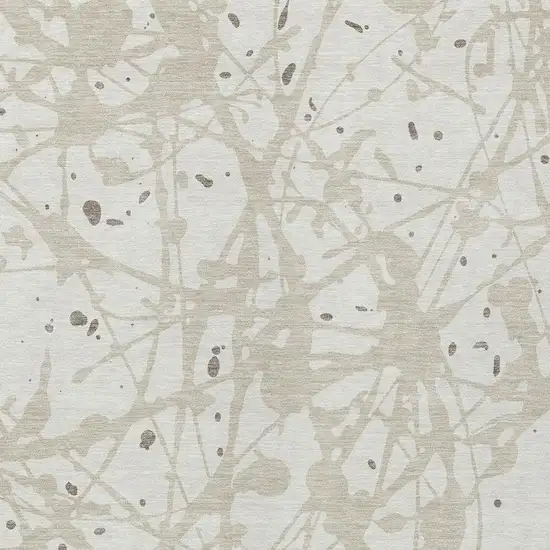 Ivory And Beige Abstract Washable Indoor Outdoor Area Rug Photo 2