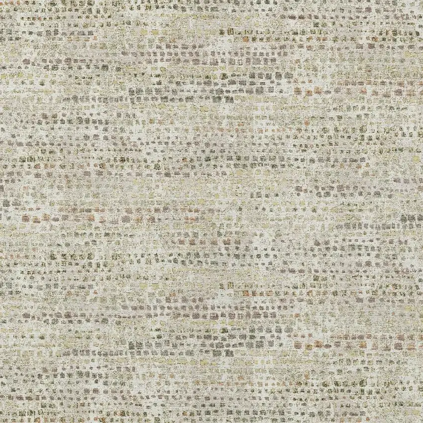 Ivory And Beige Abstract Washable Indoor Outdoor Area Rug Photo 2