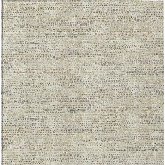 Ivory And Beige Abstract Washable Indoor Outdoor Area Rug Photo 3