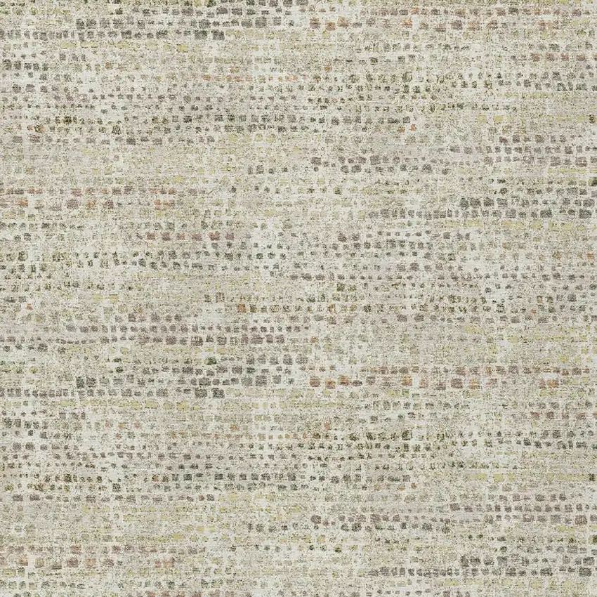Ivory And Beige Abstract Washable Indoor Outdoor Area Rug Photo 2