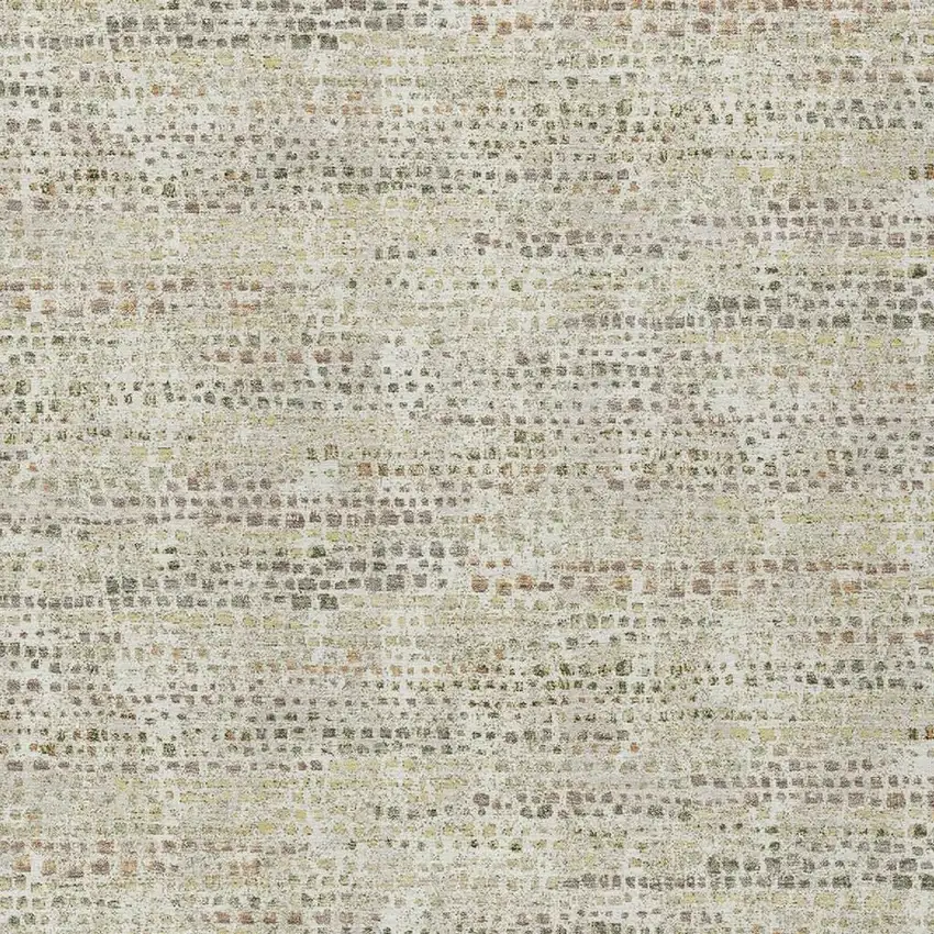 Ivory And Beige Abstract Washable Indoor Outdoor Area Rug Photo 2