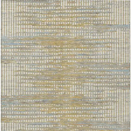 Ivory And Beige Abstract Washable Indoor Outdoor Area Rug Photo 3