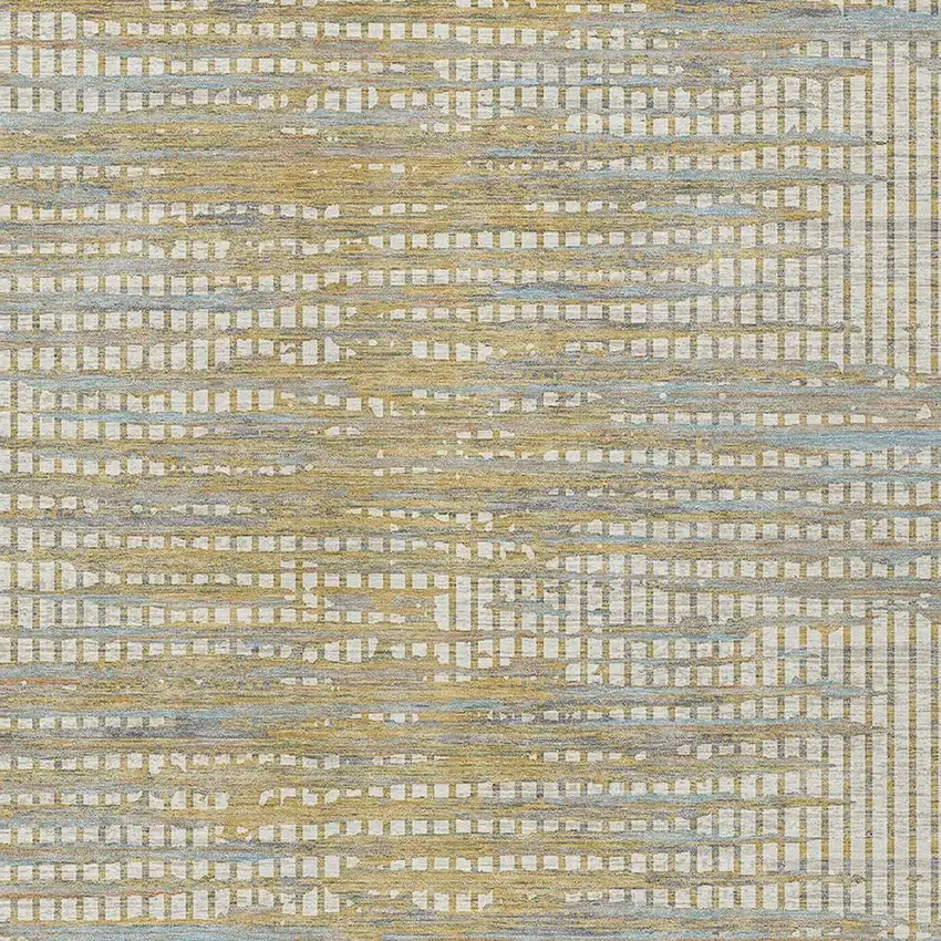 Ivory And Beige Abstract Washable Indoor Outdoor Area Rug Photo 2