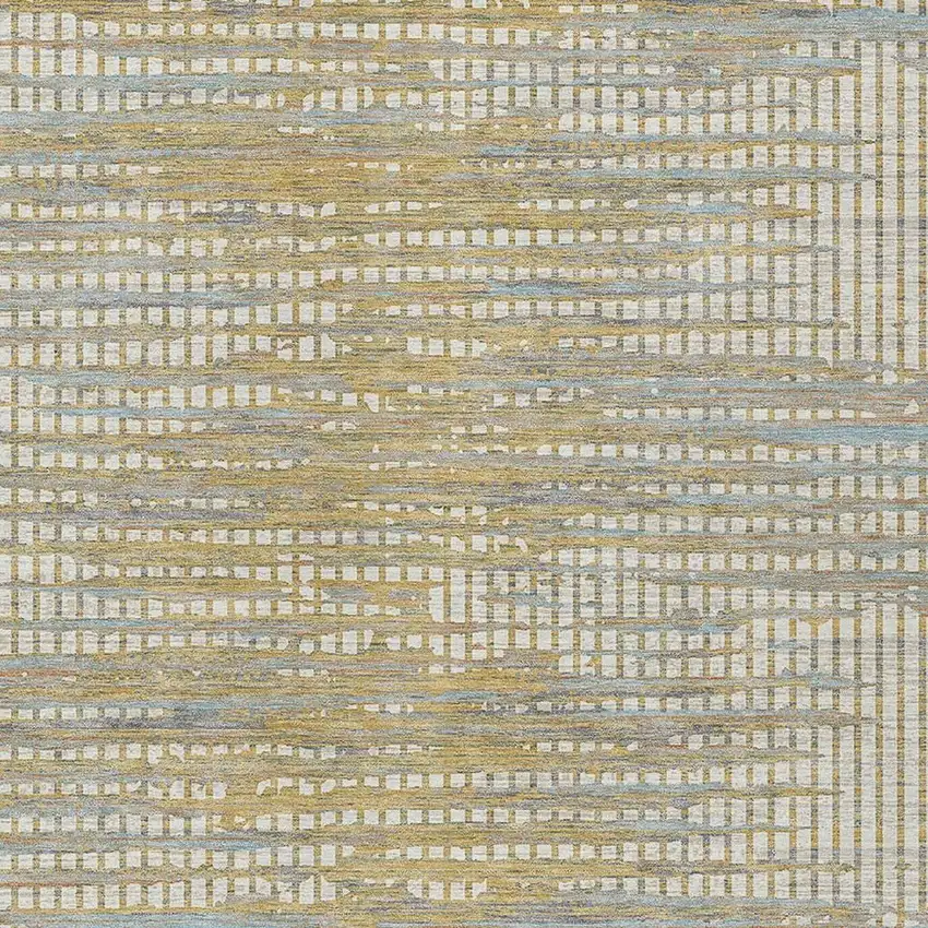 Ivory And Beige Abstract Washable Indoor Outdoor Area Rug Photo 2