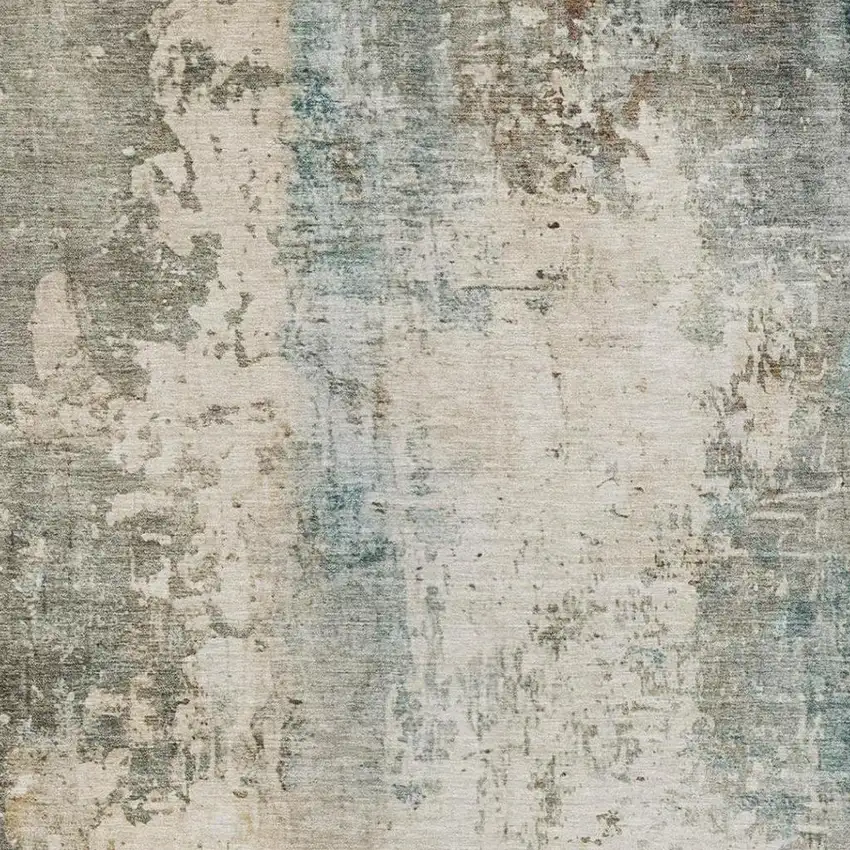 Ivory And Beige Abstract Washable Indoor Outdoor Area Rug Photo 8