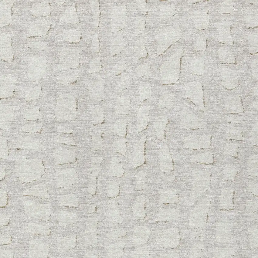 Ivory And Beige Abstract Washable Indoor Outdoor Area Rug Photo 5