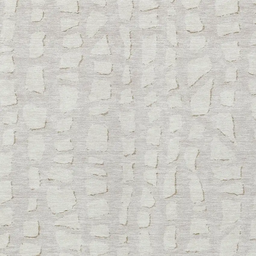 Ivory And Beige Abstract Washable Indoor Outdoor Area Rug Photo 4